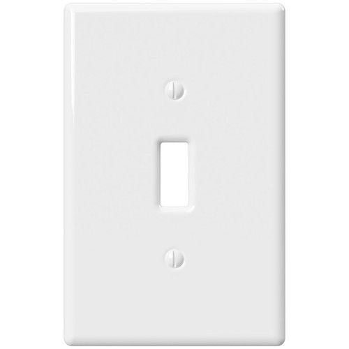 Amerelle - 3000TW - Metro White 1 gang Stamped Steel Toggle Wall Plate 1 pk