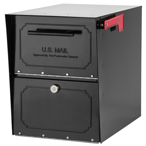 Architectural Mailboxes - 6200B-10 - Oasis Classic Galvanized Steel Post Mount Black Mailbox