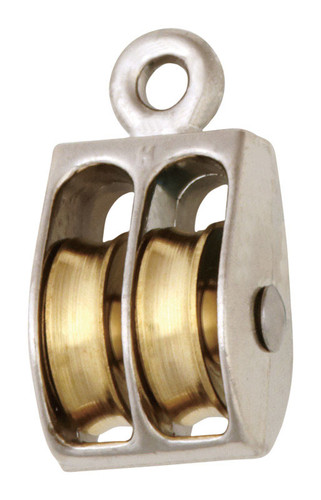 Campbell - T7655212N - 1 in. D Nickel Copper Ridge Eye Double Sheave Rigid Eye Pulley