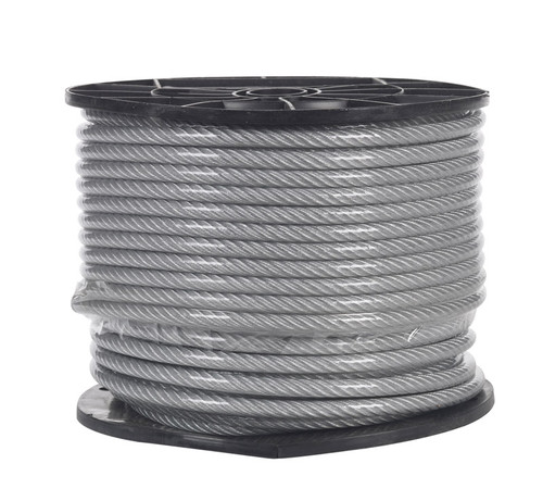 Campbell - 7000897 - Chain Clear Vinyl Galvanized Steel 1/4 in. D X 200 ft. L Aircraft Cable