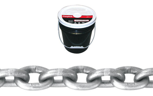 Campbell - 0181613 - 3/8 in. Welded Carbon Steel Grade 43 High Test Chain 3/8 in. D X 75 ft. L