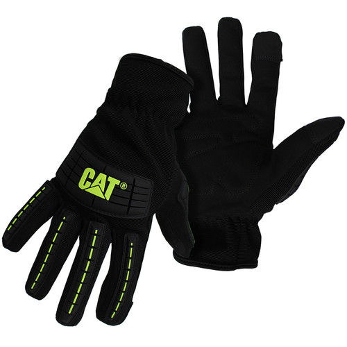 Caterpillar - CAT012240L - Men's Indoor/Outdoor High Impact Utility Gloves Black/Green L 1 pair