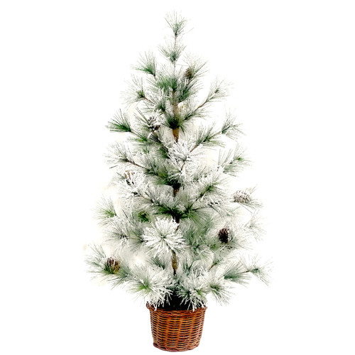 Celebrations - B-2105F - Green/White Frosted Tree Indoor Christmas Decor