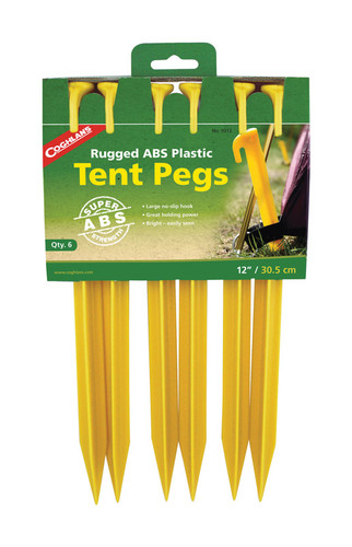 Coghlan's - 9312 - Yellow Tent Pegs 13.000 in. H X 6.875 in. W X 12 in. L 6 pk
