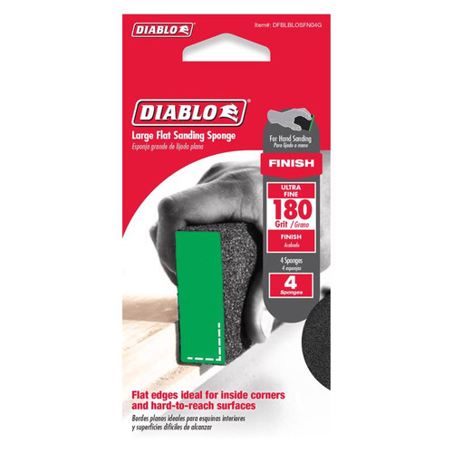 Diablo - DFBLBLOSFN04G - 5 in. L X 3 in. W X 1 in. T 180 Grit Ultra Fine Flat Surface Sanding Sponge