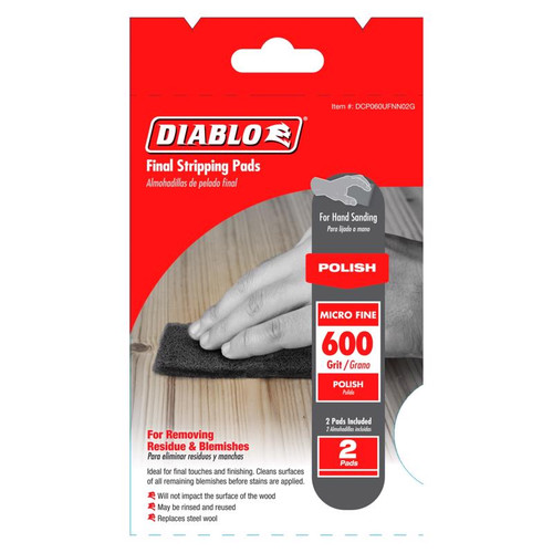 Diablo - DCP060UFNN02G - 6 in. L X 4 W 600 Grit Silicone Carbide Final Stripping Pads 2 pk