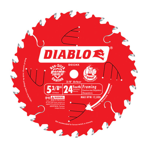Diablo - D0524X - 5-3/8 in. D X 10 mm S Carbide Tip Steel Framing Blade 24 teeth 1 pc