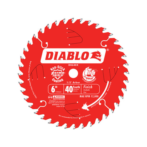 Diablo - D0640X - 6 in. D X 1/2 in. S TiCo Hi-Density Carbide Finishing Saw Blade 40 teeth 1 pc