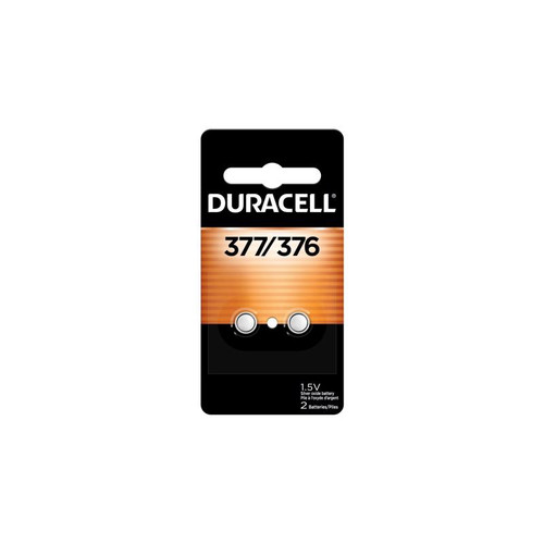 Duracell - D377B2PK08 - Silver Oxide 376/377 1.5 V 0.02 Ah Electronic/Watch Battery 2 pk