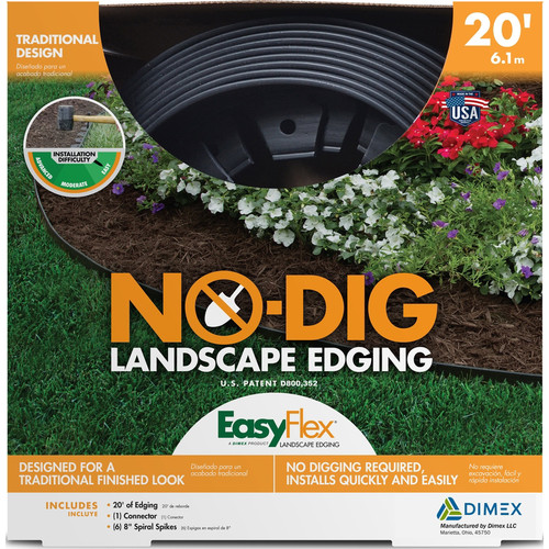 Easy Track - 3000-20-6 - EasyFlex 20 ft. L Plastic Black Landscape Edging Kit