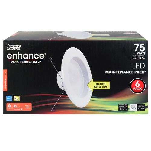 Feit Electric - LEDR56B927CAMP6 - Enhance Soft White 5-6 in. W LED Dimmable Recessed Downlight 12.3 W