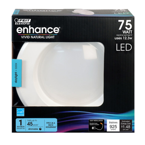 Feit Electric - LEDR56/950CA - Enhance White 5-6 in. W LED Dimmable Recessed Downlight 12.3 W