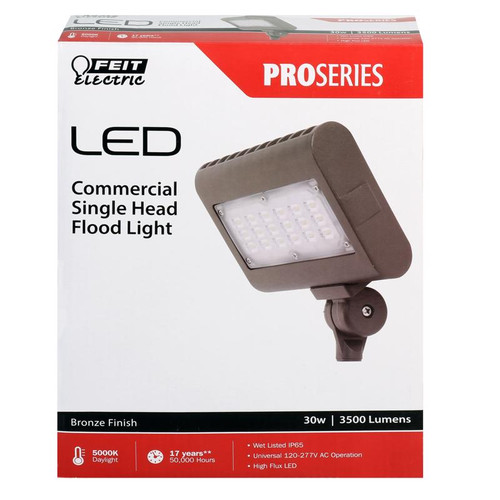 Feit Electric - S7CSFL/850/BZ - Pro Series Switch Hardwired LED Bronze Floodlight