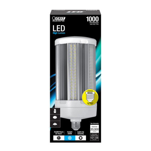 Feit Electric - C20000/5K/LED - Cylinder E26 (Medium) LED Bulb Natural Light 1000 W 1 pk