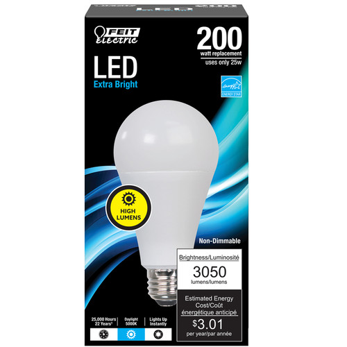 Feit Electric - OM200/850/LED - A21 E26 (Medium) LED Bulb Daylight 200 W 1 pk