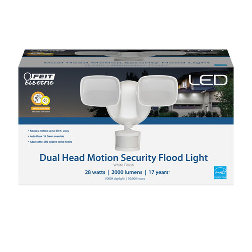 Feit Electric - S9DFL/850MOTWH - Motion-Sensing Hardwired LED White Security Floodlight