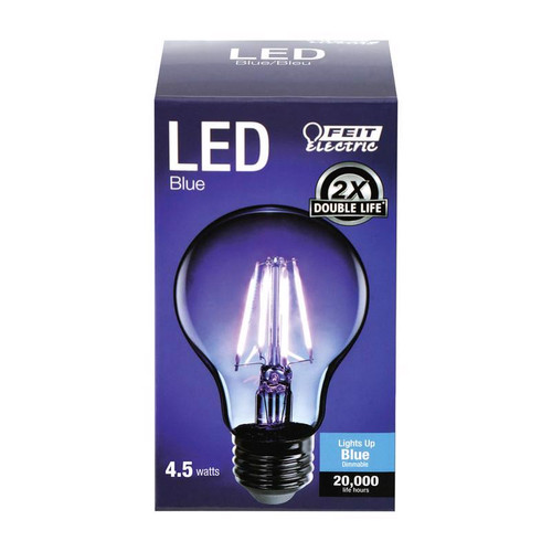 Feit Electric - A19/TB/LED - Filament A19 E26 (Medium) LED Bulb Blue 30 W 1 pk