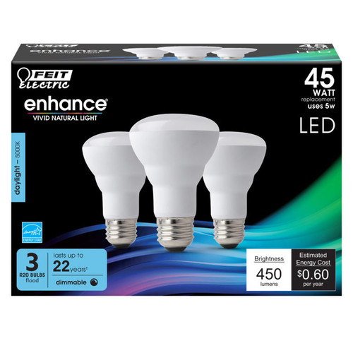 Feit Electric - R20DM/950CA/3 - Enhance R20 E26 (Medium) LED Bulb Daylight 45 W 3 pk