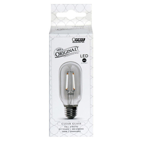 Feit Electric - T14/CL/VG/LED - T14 E26 (Medium) LED Bulb Soft White 40 W 1 pk