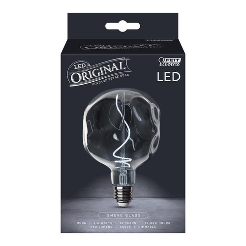 Feit Electric - LUNA/7/SMK/FIL - Tear Drop E26 (Medium) Filament LED Bulb Smoke Daylight 60 W 1 pk