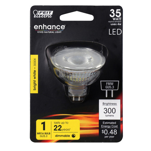 Feit Electric - BPFMW/930CA - Enhance MR16 GU5.3 LED Bulb Bright White 35 W 1 pk