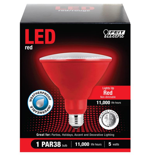 Feit Electric - PAR38R10KLED/BX - PAR38 E26 (Medium) LED Bulb Red 120 W 1 pk
