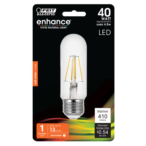 Feit Electric - BPT1040927CARP - T10 E26 (Medium) Filament LED Bulb Warm White 40 W 1 pk