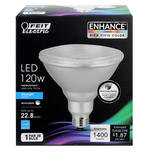 Feit Electric - PAR38DM1400950C - Enhance PAR38 E26 (Medium) LED Bulb Daylight 120 W 1 pk