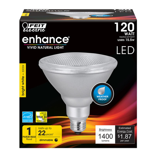 Feit Electric - PAR38DM1400930C - Enhance PAR38 E26 (Medium) LED Bulb Bright White 120 W 1 pk