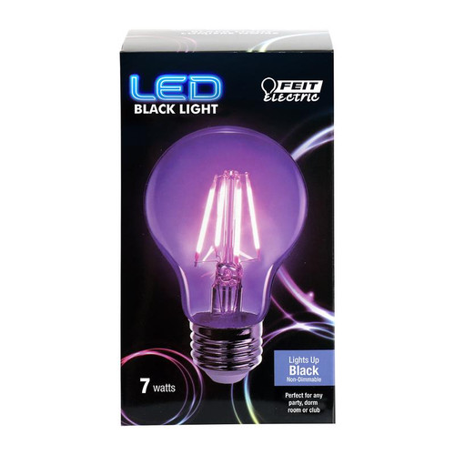 Feit Electric - A19/BLB/LED - A19 E26 (Medium) LED Bulb Black Light 60 W 1 pk