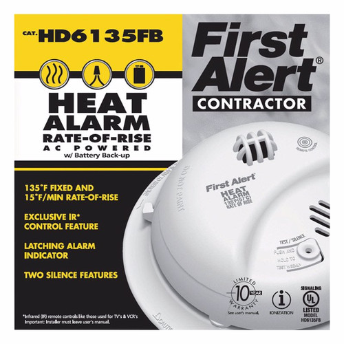 First Alert - HD6135FB - Hard-Wired w/Battery Back-up Ionization Heat Alarm