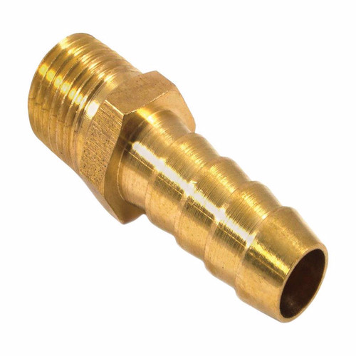 Forney - 75359 - Brass Air Hose End 1/4 in. Male 1 X 3/8 in. 2 Hose Barb 1 pc