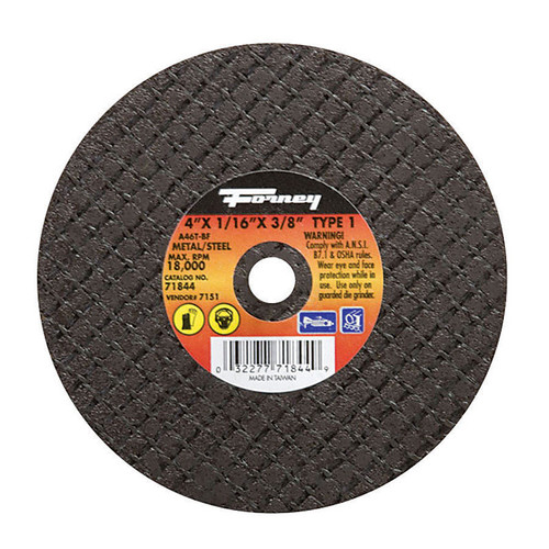 Forney - 71844 - 4 in. D X 3/8 in. S Aluminum Oxide Metal Cut-Off Wheel 1 pc