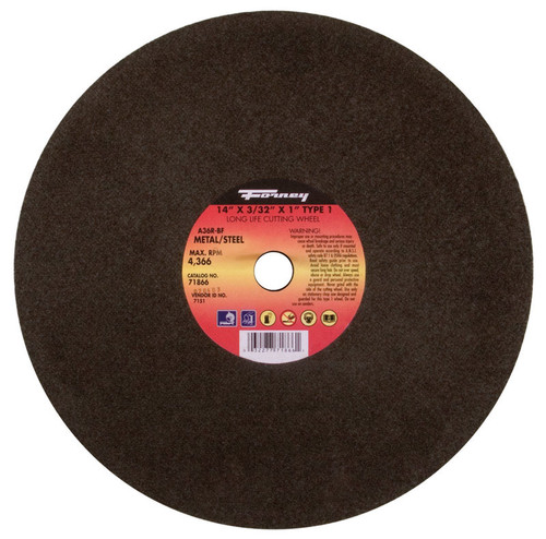 Forney - 71866 - 14 in. D X 1 in. S Aluminum Oxide Metal Cutting Wheel 1 pc