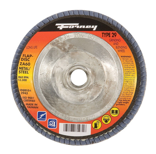 Forney - 71931 - 4-1/2 in. D X 5/8-11 in. S Zirconia Aluminum Oxide Flap Disc 60 Grit 1 pc