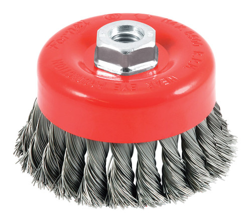 Forney - 72753 - 4 in. D X 5/8 in. S Knotted Steel Cup Brush 8500 rpm 1 pc