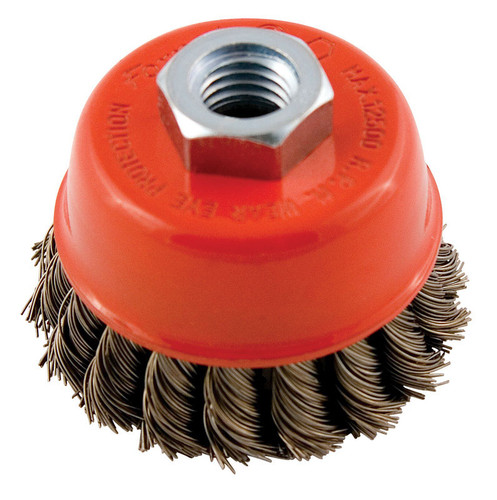 Forney - 72757 - 2.75 in. D X 5/8 in. S Knotted Steel Cup Brush 12500 rpm 1 pc