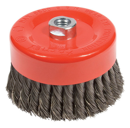 Forney - 72756 - 6 in. D X 5/8 in. S Knotted Steel Cup Brush 6500 rpm 1 pc