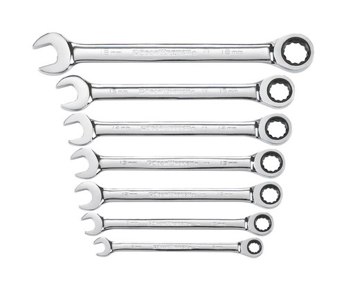 GearWrench - 9417 - 12 Point Metric Ratcheting Combination Wrench Set 7 pc