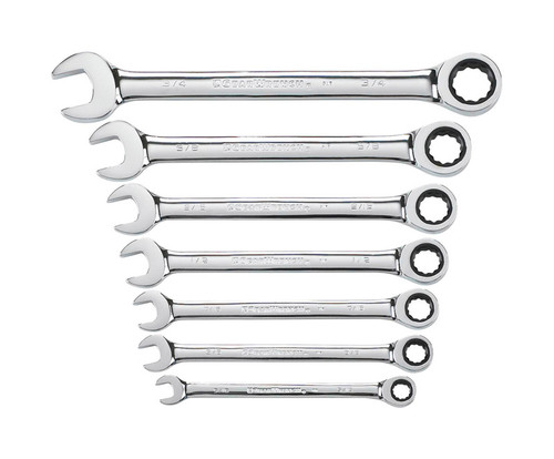 GearWrench - 9317 - 12 Point SAE Ratcheting Combination Wrench Set 7 pc