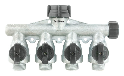 GIlmour - 800404-1001 - Gilmour 5/8 in. Metal Threaded Male 4-Way Shut-off Valve