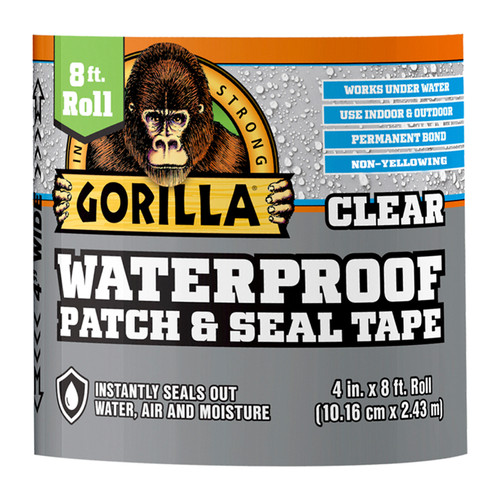 Gorilla - 107261 - 4 in. W X 8 ft. L Clear Waterproof Repair Tape