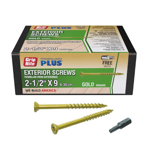 Grip-Rite - L212STGD1 - PrimeGuard Plus No. 9 wire S X 2-1/2 in. L Star Flat Head Deck Screws 1 lb