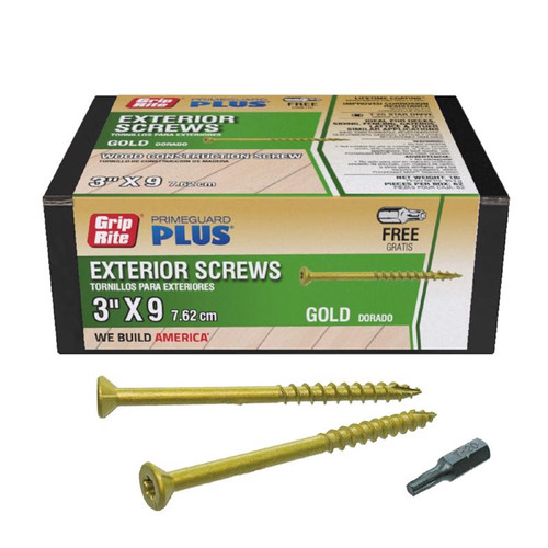 Grip-Rite - L3STGD1 - PrimeGuard Plus No. 9 wire S X 3 in. L Star Flat Head Deck Screws 1 lb