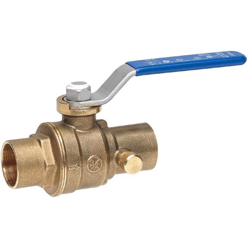 Homewerks - 119-4-34 - 3/4 in. Brass Sweat Ball Valve with Drain Full Port