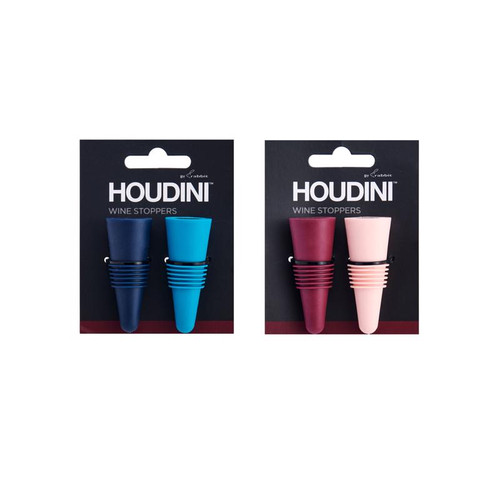Houdini - W9319 - Assorted Stainless Steel/Silicone Bottle Stopper