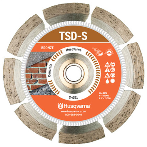 Husqvarna - 542761409 - Tacti-Cut Dri Disc 4-1/2 in. D X 7/8 in. S Segmented Rim Diamond Saw Blade 1 pk