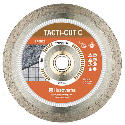Husqvarna - 542761258 - Tacti-Cut Dri Disc 4-1/2 in. D X 7/8 in. S Continuous Rim Diamond Saw Blade 1 pk
