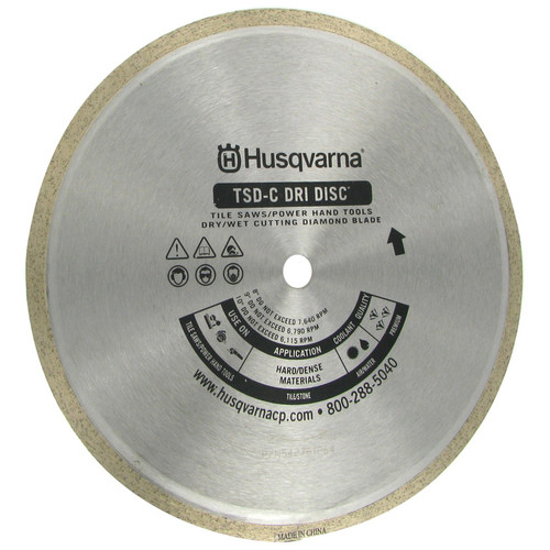Husqvarna - 542761264 - Tacti-Cut Dri Disc 10 in. D X 5/8 in. S Continuous Rim Diamond Saw Blade 1 pk