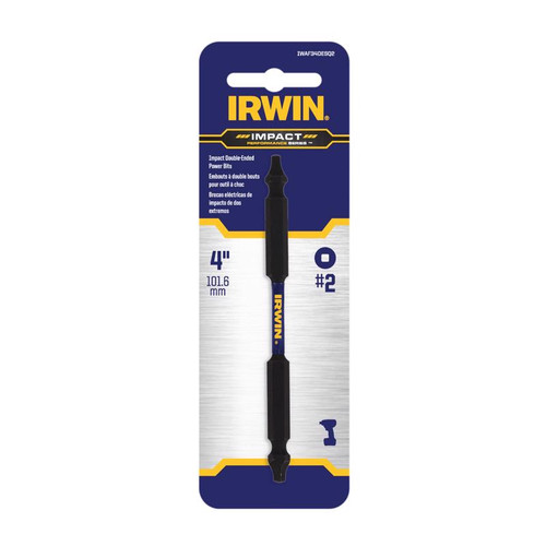 Irwin - IWAF34DESQ2 - Performance Square SQ2 in. S X 4 in. L Double-Ended Screwdriver Bit Steel 1 pc